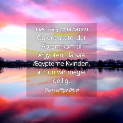 Picture 04 - 1 Mosebog 12:14 DA1871 - Og det skete, der Abram kom til Ægypten, da saa - Bible Verse Picture