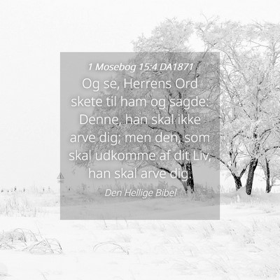 Picture 04 - 1 Mosebog 15:4 DA1871 - Og se, Herrens Ord skete til ham og sagde: Denne, - Bible Verse Picture