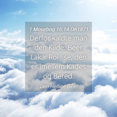 Picture 04 - 1 Mosebog 16:14 DA1871 - Derfor kaldte man den Kilde: Beer Lakai Roi ; se, - Bible Verse Picture