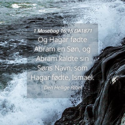 Picture 04 - 1 Mosebog 16:15 DA1871 - Og Hagar fødte Abram en Søn, og Abram kaldte - Bible Verse Picture