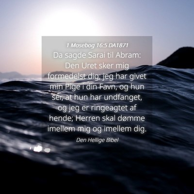 Picture 04 - 1 Mosebog 16:5 DA1871 - Da sagde Sarai til Abram: Den Uret sker mig - Bible Verse Picture