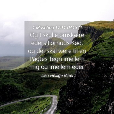 Picture 04 - 1 Mosebog 17:11 DA1871 - Og I skulle omskære eders Forhuds Kød, og det - Bible Verse Picture