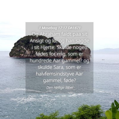 Picture 04 - 1 Mosebog 17:17 DA1871 - Og Abraham faldt paa sit Ansigt og lo, og han - Bible Verse Picture