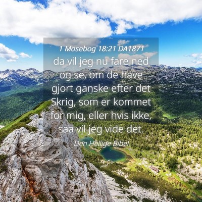Picture 04 - 1 Mosebog 18:21 DA1871 - da vil jeg nu fare ned og se, om de have gjort - Bible Verse Picture