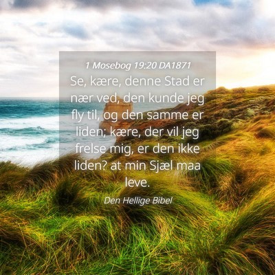 Picture 04 - 1 Mosebog 19:20 DA1871 - Se, kære, denne Stad er nær ved, den kunde jeg - Bible Verse Picture
