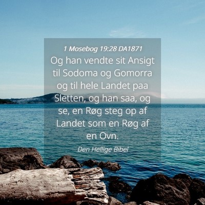 Picture 04 - 1 Mosebog 19:28 DA1871 - Og han vendte sit Ansigt til Sodoma og Gomorra og - Bible Verse Picture