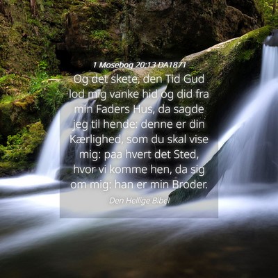 Picture 04 - 1 Mosebog 20:13 DA1871 - Og det skete, den Tid Gud lod mig vanke hid og - Bible Verse Picture
