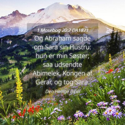 Picture 04 - 1 Mosebog 20:2 DA1871 - Og Abraham sagde om Sara sin Hustru: hun er min - Bible Verse Picture