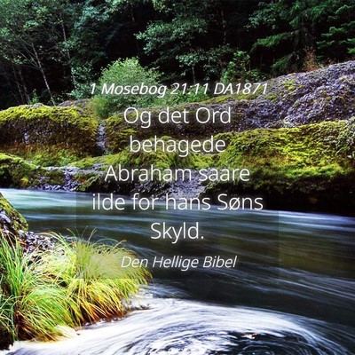 Picture 04 - 1 Mosebog 21:11 DA1871 - Og det Ord behagede Abraham saare ilde for hans - Bible Verse Picture