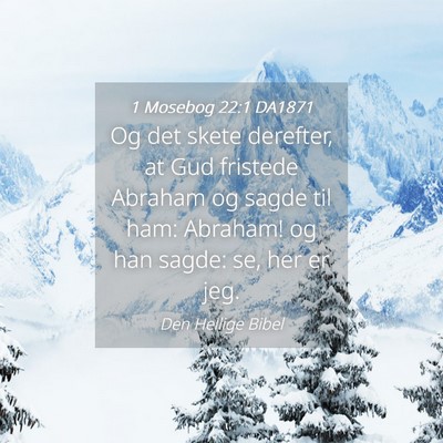 Picture 04 - 1 Mosebog 22:1 DA1871 - Og det skete derefter, at Gud fristede Abraham og - Bible Verse Picture