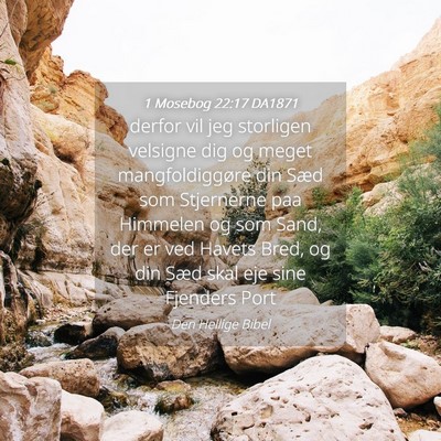 Picture 04 - 1 Mosebog 22:17 DA1871 - derfor vil jeg storligen velsigne dig og meget - Bible Verse Picture