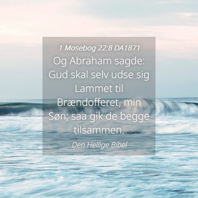 Picture 04 - 1 Mosebog 22:8 DA1871 - Og Abraham sagde: Gud skal selv udse sig Lammet - Bible Verse Picture