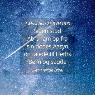 Picture 04 - 1 Mosebog 23:3 DA1871 - Siden stod Abraham op fra sin dødes Aasyn og - Bible Verse Picture