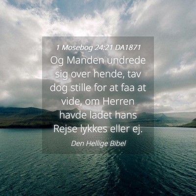 Picture 04 - 1 Mosebog 24:21 DA1871 - Og Manden undrede sig over hende, tav dog stille - Bible Verse Picture