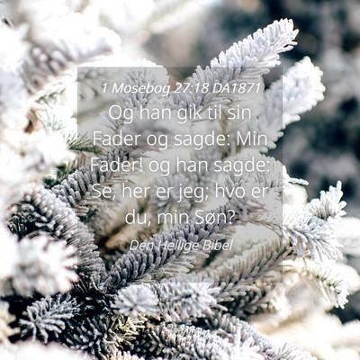 Picture 04 - 1 Mosebog 27:18 DA1871 - Og han gik til sin Fader og sagde: Min Fader! og - Bible Verse Picture