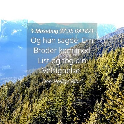 Picture 04 - 1 Mosebog 27:35 DA1871 - Og han sagde: Din Broder kom med List og tog din - Bible Verse Picture