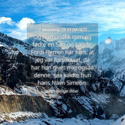 Picture 04 - 1 Mosebog 29:33 DA1871 - Og hun undfik igen og fødte en Søn og sagde: - Bible Verse Picture