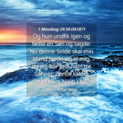 Picture 04 - 1 Mosebog 29:34 DA1871 - Og hun undfik igen og fødte en Søn og sagde: Nu - Bible Verse Picture