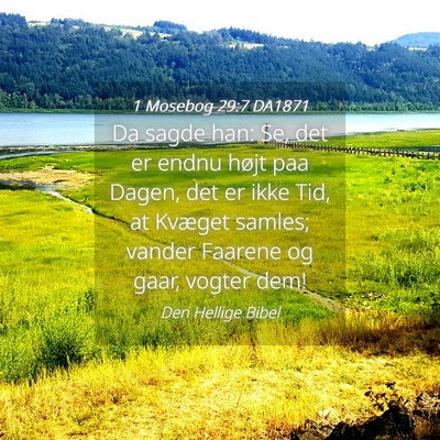 Picture 04 - 1 Mosebog 29:7 DA1871 - Da sagde han: Se, det er endnu højt paa Dagen, - Bible Verse Picture