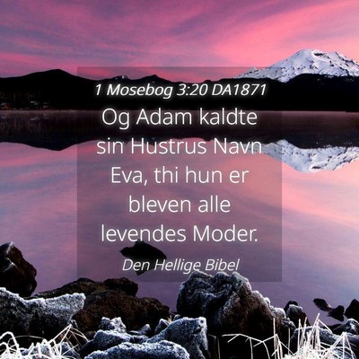 Picture 04 - 1 Mosebog 3:20 DA1871 - Og Adam kaldte sin Hustrus Navn Eva, thi hun er - Bible Verse Picture