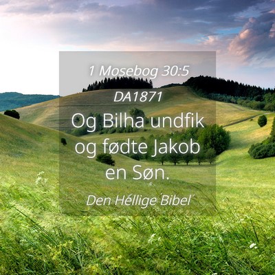 Picture 04 - 1 Mosebog 30:5 DA1871 - Og Bilha undfik og fødte Jakob en - Bible Verse Picture