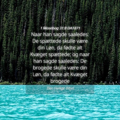 Picture 04 - 1 Mosebog 31:8 DA1871 - Naar han sagde saaledes: De spættede skulle - Bible Verse Picture