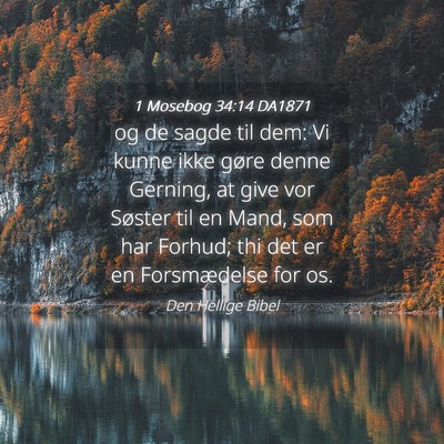 Picture 04 - 1 Mosebog 34:14 DA1871 - og de sagde til dem: Vi kunne ikke gøre denne - Bible Verse Picture