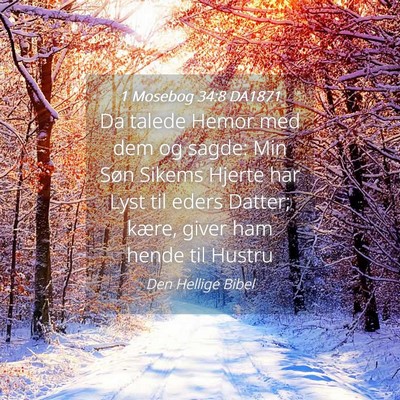 Picture 04 - 1 Mosebog 34:8 DA1871 - Da talede Hemor med dem og sagde: Min Søn Sikems - Bible Verse Picture