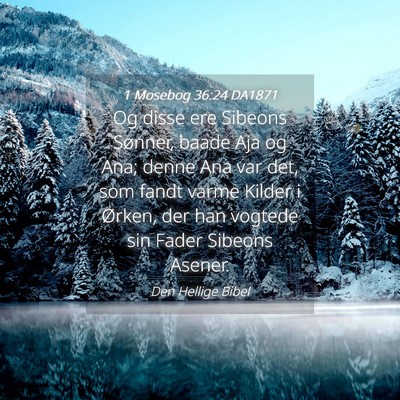 Picture 04 - 1 Mosebog 36:24 DA1871 - Og disse ere Sibeons Sønner, baade Aja og Ana; - Bible Verse Picture