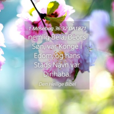 Picture 04 - 1 Mosebog 36:32 DA1871 - nemlig Bela, Beors Søn, var Konge i Edom, og - Bible Verse Picture