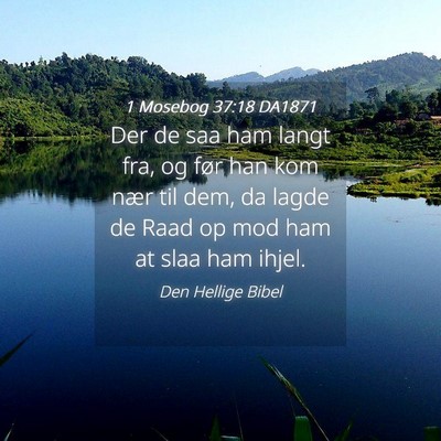Picture 04 - 1 Mosebog 37:18 DA1871 - Der de saa ham langt fra, og før han kom nær - Bible Verse Picture