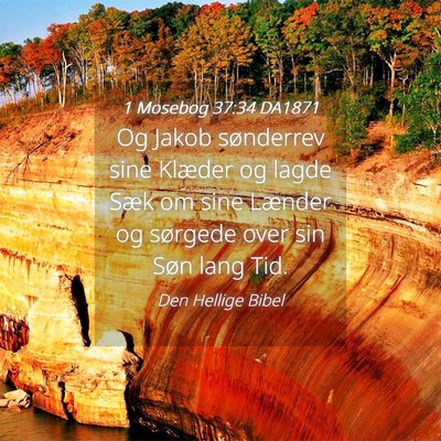 Picture 04 - 1 Mosebog 37:34 DA1871 - Og Jakob sønderrev sine Klæder og lagde Sæk om - Bible Verse Picture