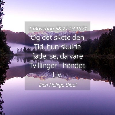 Picture 04 - 1 Mosebog 38:27 DA1871 - Og det skete den Tid, hun skulde føde, se, da - Bible Verse Picture