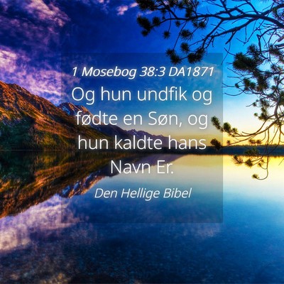 Picture 04 - 1 Mosebog 38:3 DA1871 - Og hun undfik og fødte en Søn, og hun kaldte - Bible Verse Picture