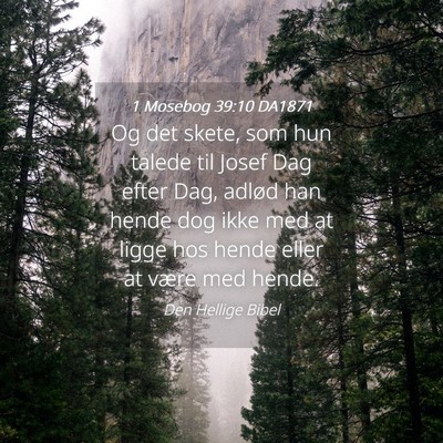 Picture 04 - 1 Mosebog 39:10 DA1871 - Og det skete, som hun talede til Josef Dag efter - Bible Verse Picture
