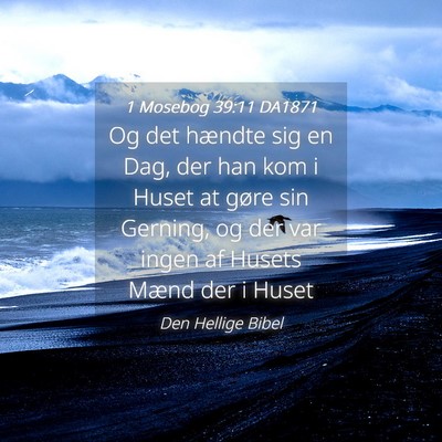 Picture 04 - 1 Mosebog 39:11 DA1871 - Og det hændte sig en Dag, der han kom i Huset at - Bible Verse Picture