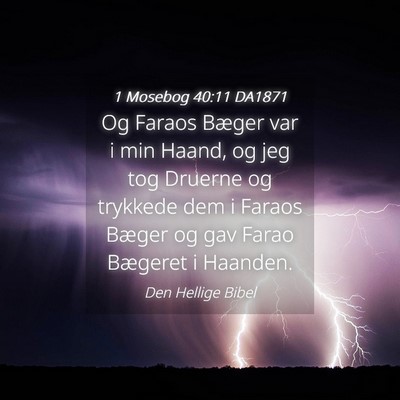 Picture 04 - 1 Mosebog 40:11 DA1871 - Og Faraos Bæger var i min Haand, og jeg tog - Bible Verse Picture