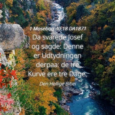 Picture 04 - 1 Mosebog 40:18 DA1871 - Da svarede Josef og sagde: Denne er Udtydningen - Bible Verse Picture
