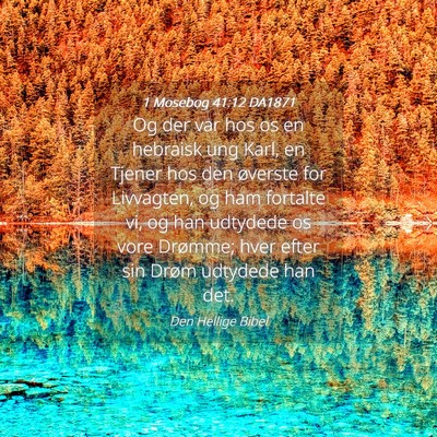 Picture 04 - 1 Mosebog 41:12 DA1871 - Og der var hos os en hebraisk ung Karl, en Tjener - Bible Verse Picture