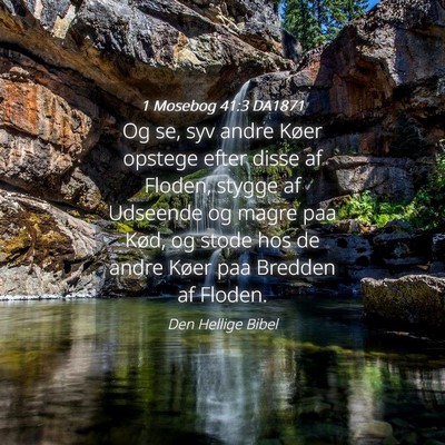 Picture 04 - 1 Mosebog 41:3 DA1871 - Og se, syv andre Køer opstege efter disse af - Bible Verse Picture