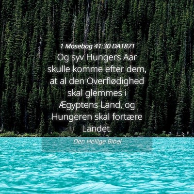 Picture 04 - 1 Mosebog 41:30 DA1871 - Og syv Hungers Aar skulle komme efter dem, at al - Bible Verse Picture