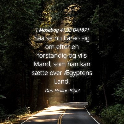 Picture 04 - 1 Mosebog 41:33 DA1871 - Saa se nu Farao sig om efter en forstandig og - Bible Verse Picture