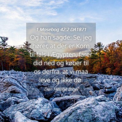 Picture 04 - 1 Mosebog 42:2 DA1871 - Og han sagde: Se, jeg hører, at der er Korn til - Bible Verse Picture