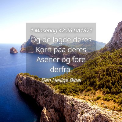 Picture 04 - 1 Mosebog 42:26 DA1871 - Og de lagde deres Korn paa deres Asener og fore - Bible Verse Picture