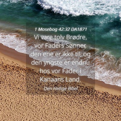Picture 04 - 1 Mosebog 42:32 DA1871 - Vi vare tolv Brødre, vor Faders Sønner, den ene - Bible Verse Picture