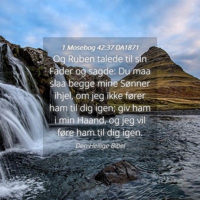 Picture 04 - 1 Mosebog 42:37 DA1871 - Og Ruben talede til sin Fader og sagde: Du maa - Bible Verse Picture