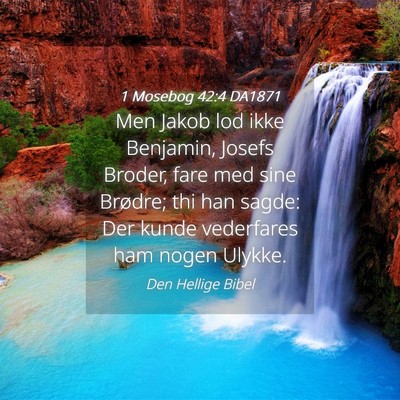 Picture 04 - 1 Mosebog 42:4 DA1871 - Men Jakob lod ikke Benjamin, Josefs Broder, fare - Bible Verse Picture