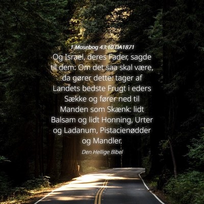 Picture 04 - 1 Mosebog 43:10 DA1871 - Og Israel, deres Fader, sagde til dem: Om det saa - Bible Verse Picture
