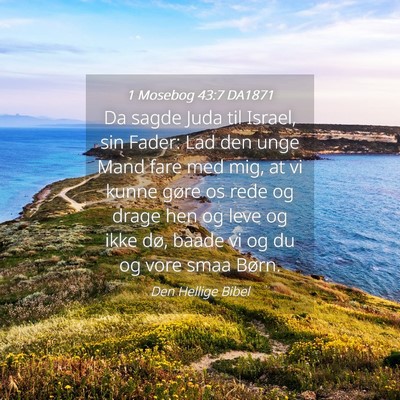 Picture 04 - 1 Mosebog 43:7 DA1871 - Da sagde Juda til Israel, sin Fader: Lad den unge - Bible Verse Picture