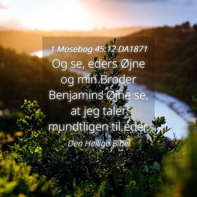 Picture 04 - 1 Mosebog 45:12 DA1871 - Og se, eders Øjne og min Broder Benjamins Øjne - Bible Verse Picture